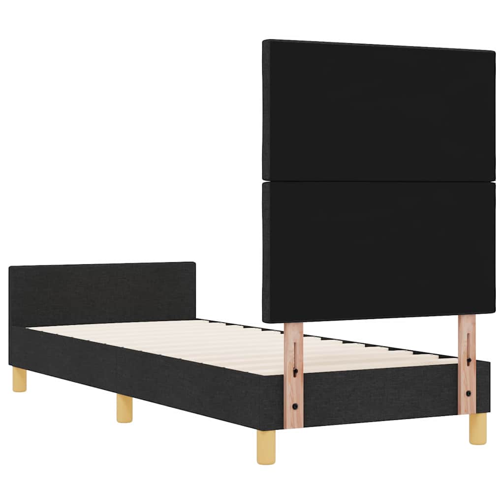 Sengestel med hovedgærde Sort 80 x 200 cm Stof