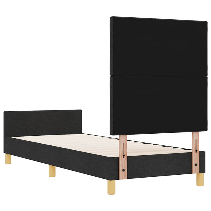 Sengestel med hovedgærde Sort 80 x 200 cm Stof