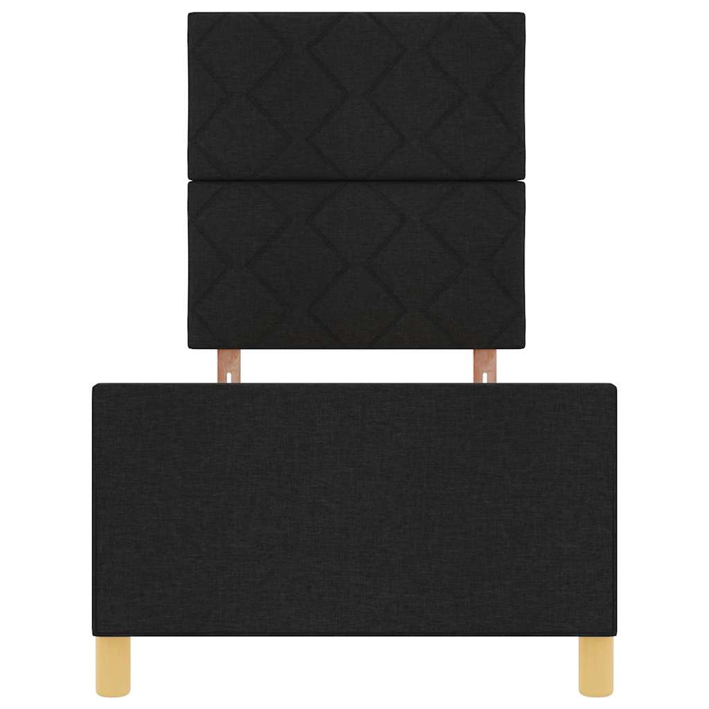 Sengestel med hovedgærde Sort 80 x 200 cm Stof