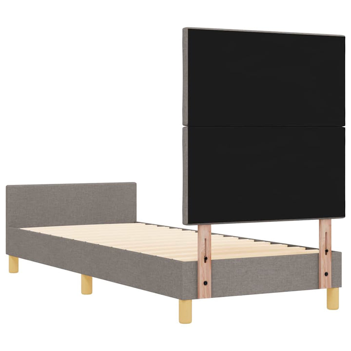 Sengestel med hovedgærde Gråbrun 80 x 200 cm Stof