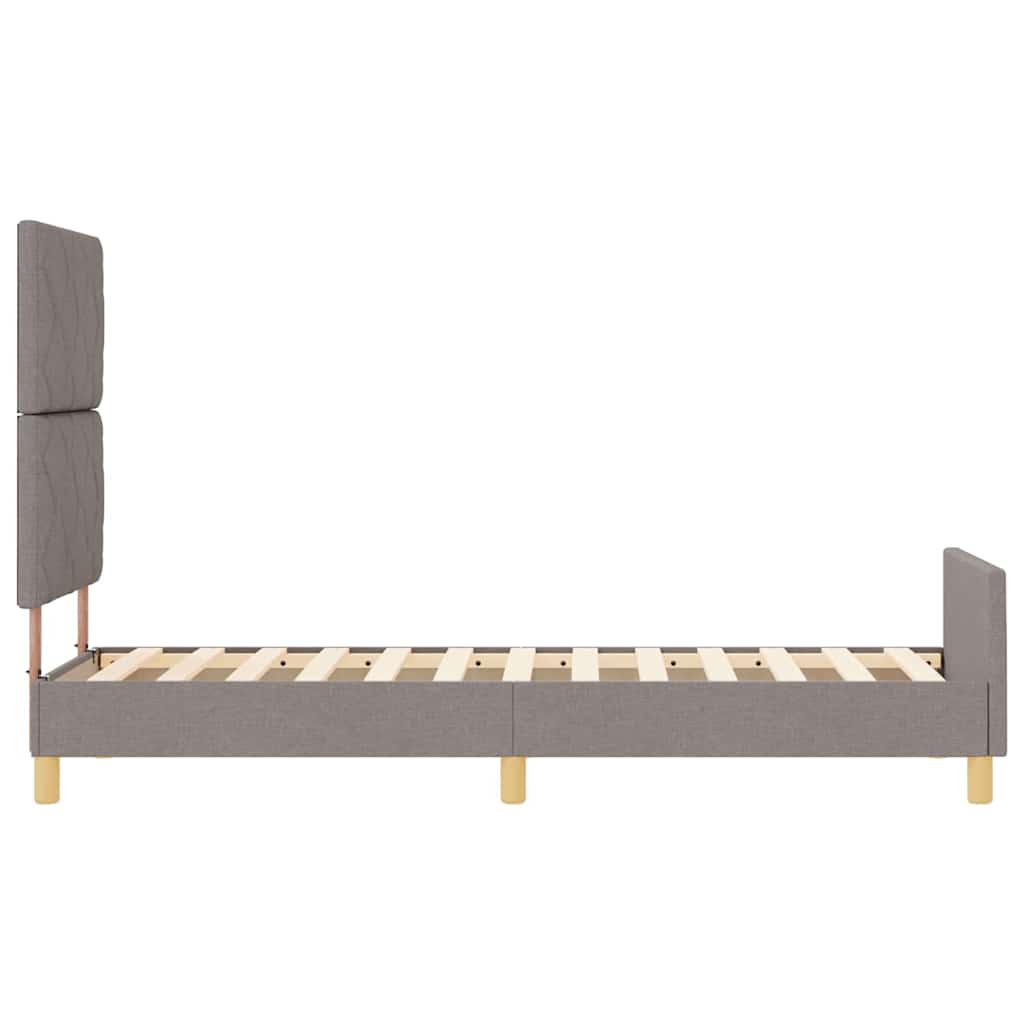 Sengestel med hovedgærde Gråbrun 80 x 200 cm Stof