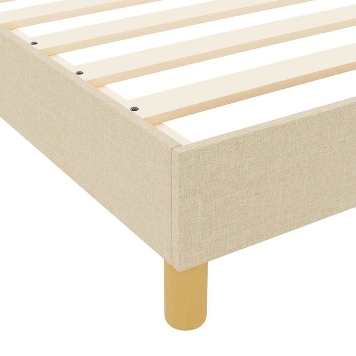 Sengestel med hovedgærde Creme 80 x 200 cm Stof