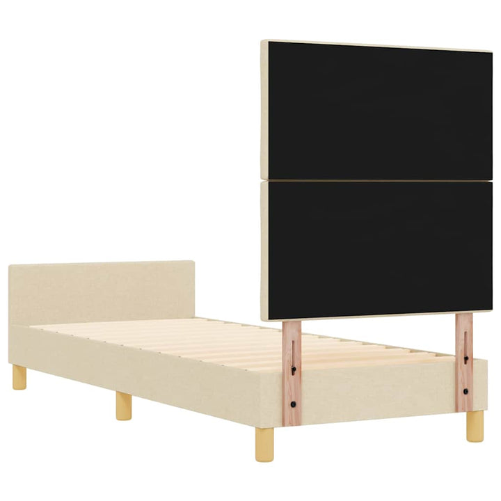 Sengestel med hovedgærde Creme 80 x 200 cm Stof