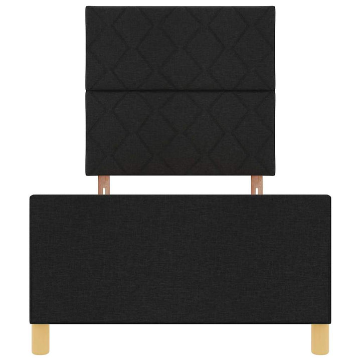 Sengestel med hovedgærde Sort 90 x 190 cm Stof