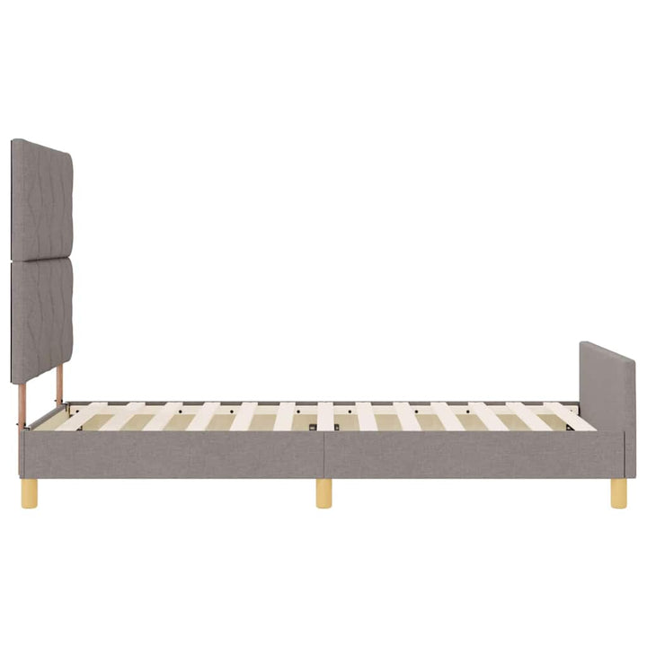 Sengestel med hovedgærde Gråbrun 90 x 190 cm Stof