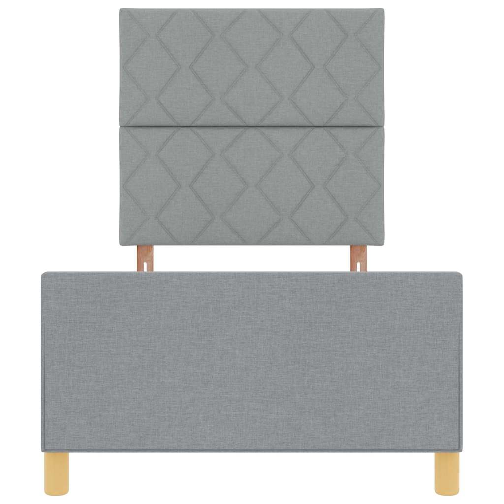 Sengestel med hovedgærde Lysegrå 90 x 200 cm Stof