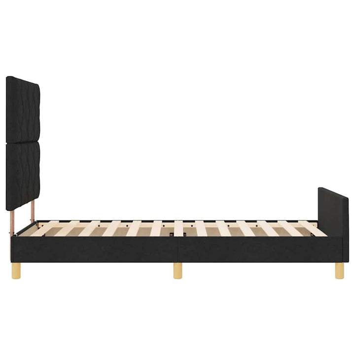 Sengestel med hovedgærde Sort 90 x 200 cm Stof