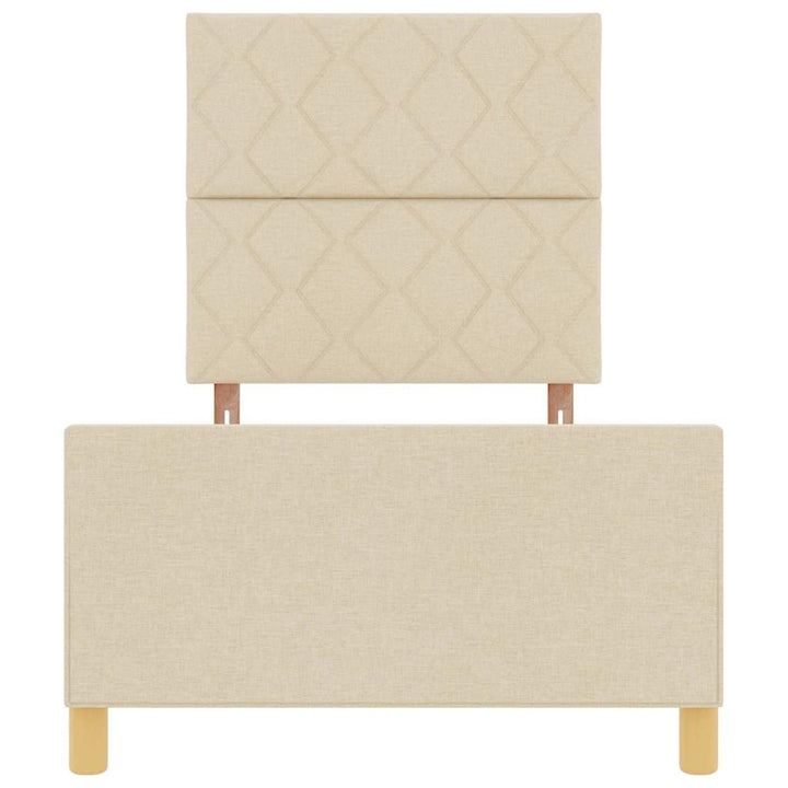 Sengestel med hovedgærde Creme 90 x 200 cm Stof
