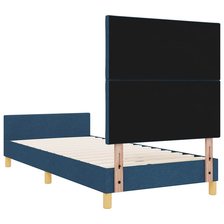 Sengestel med hovedgærde Blå 90 x 200 cm Stof
