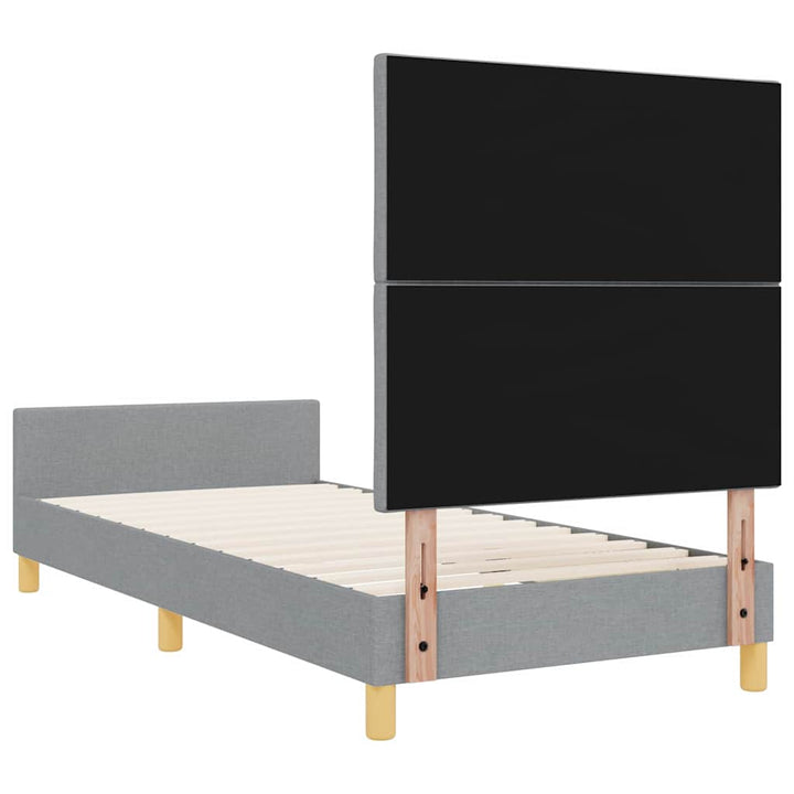 Sengestel med hovedgærde Lysegrå 100 x 200 cm Stof