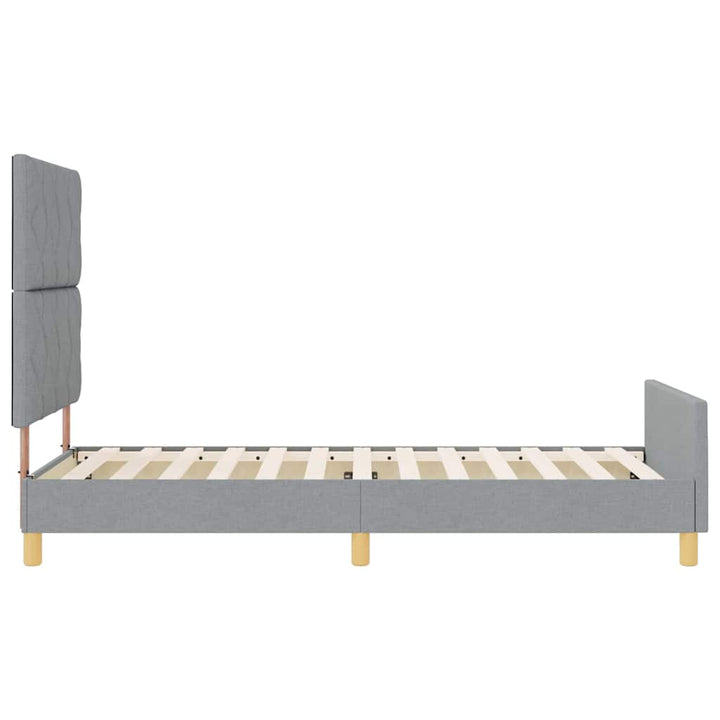 Sengestel med hovedgærde Lysegrå 100 x 200 cm Stof