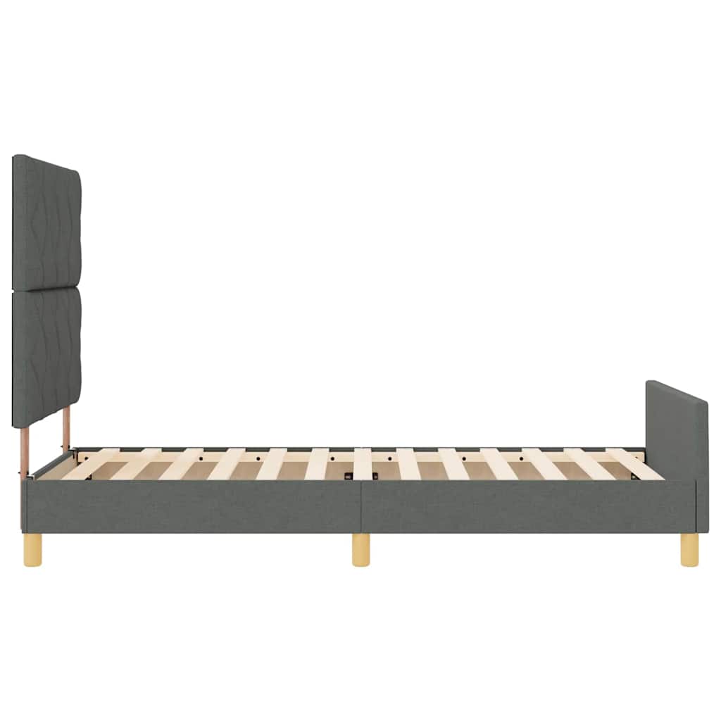 Sengestel med hovedgærde Mørkegrå 100 x 200 cm Stof