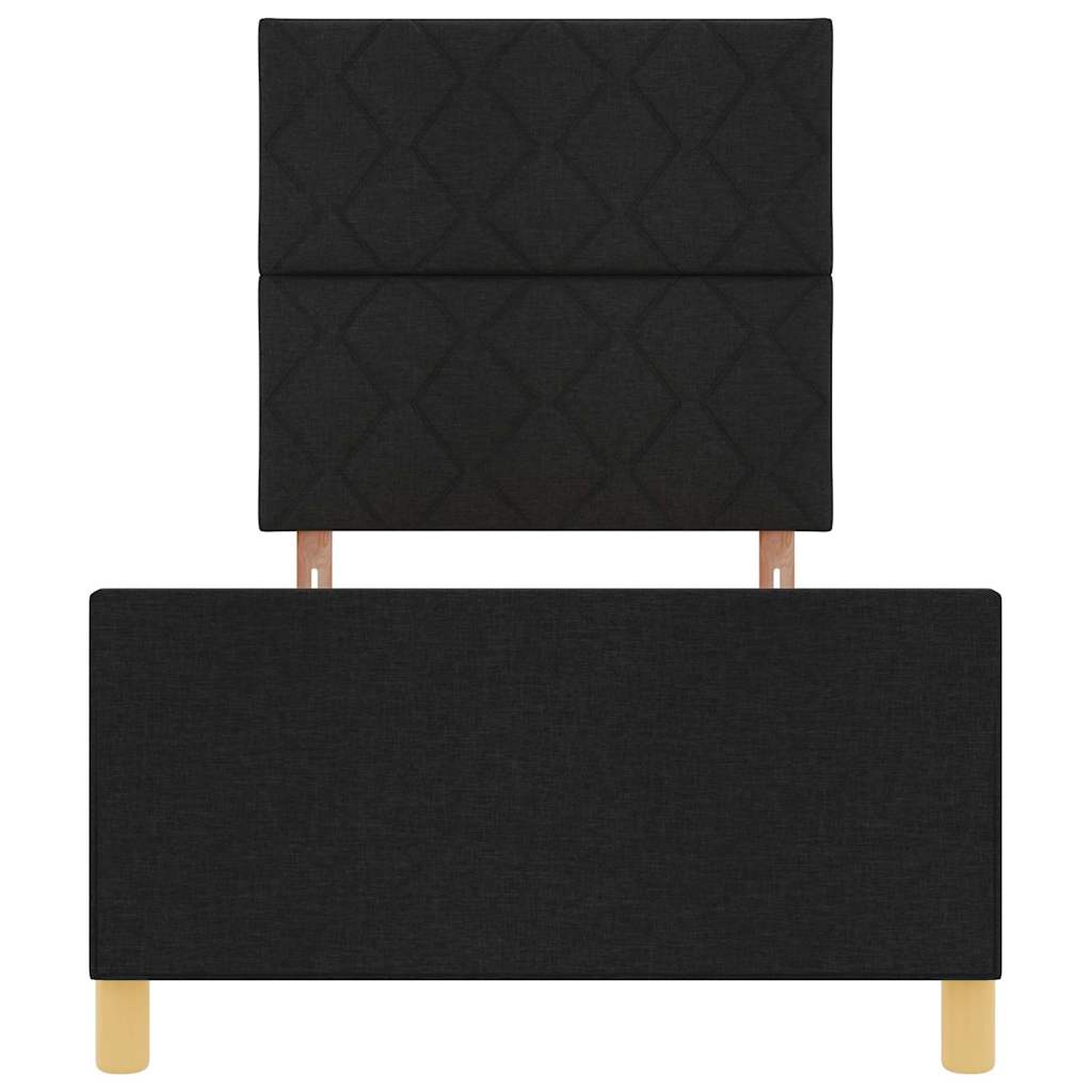 Sengestel med hovedgærde Sort 100 x 200 cm Stof