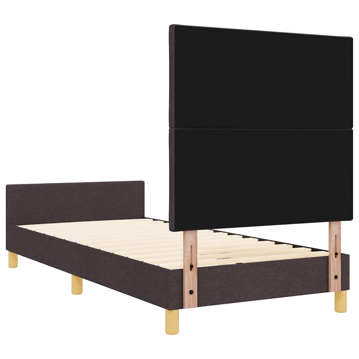 Sengestel med hovedgærde Mørkebrun 100 x 200 cm Stof
