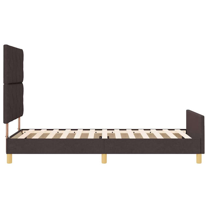 Sengestel med hovedgærde Mørkebrun 100 x 200 cm Stof