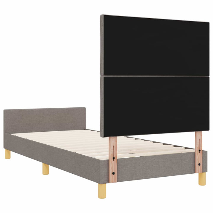 Sengestel med hovedgærde Gråbrun 100 x 200 cm Stof