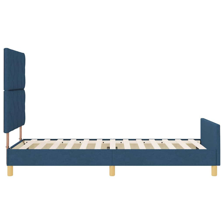 Sengestel med hovedgærde Blå 100 x 200 cm Stof