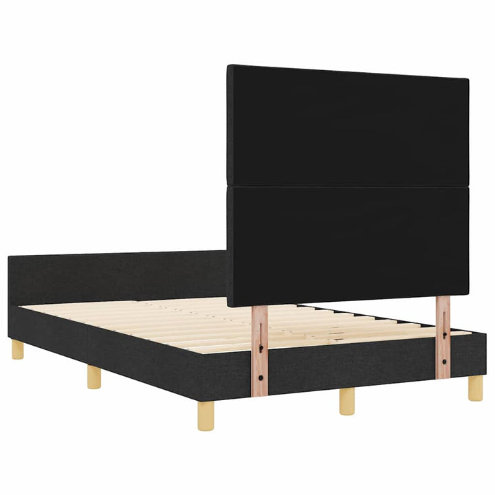 Sengestel med hovedgærde Sort 120 x 190 cm Stof