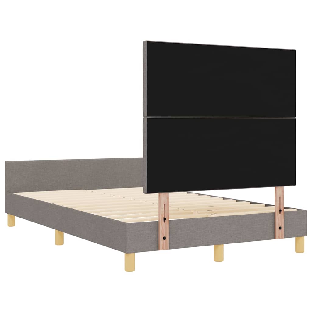 Sengestel med hovedgærde Gråbrun 120 x 190 cm Stof