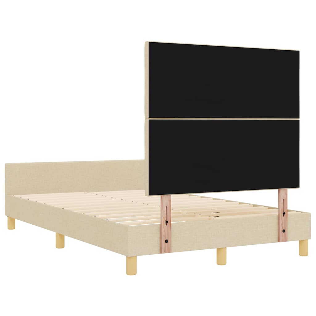 Sengestel med hovedgærde Creme 120 x 190 cm Stof
