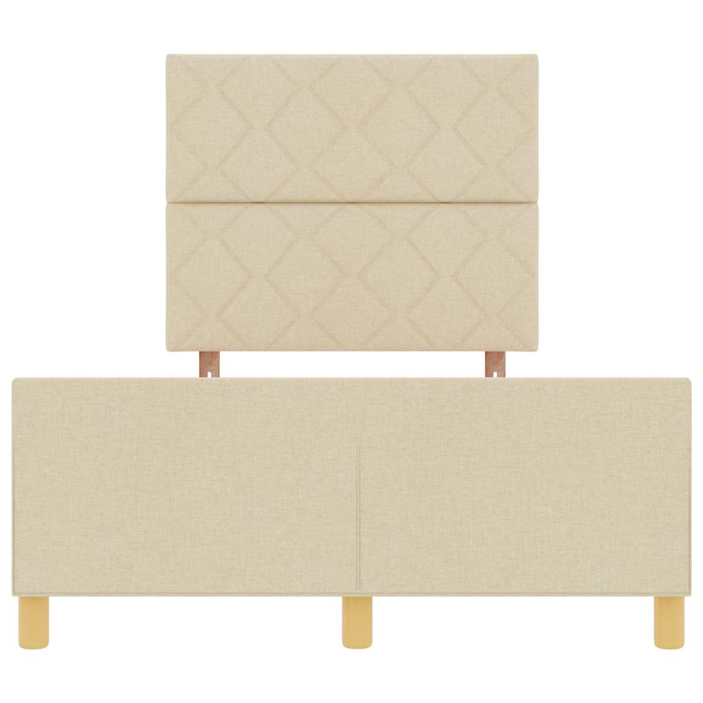 Sengestel med hovedgærde Creme 120 x 190 cm Stof