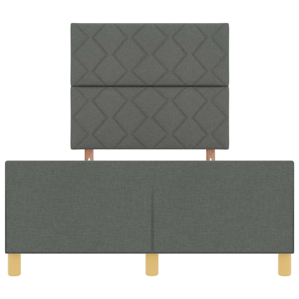 Sengestel med hovedgærde Mørkegrå 120 x 200 cm Stof