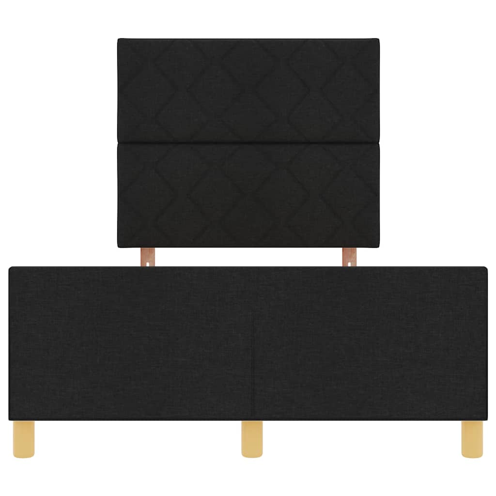 Sengestel med hovedgærde Sort 120 x 200 cm Stof