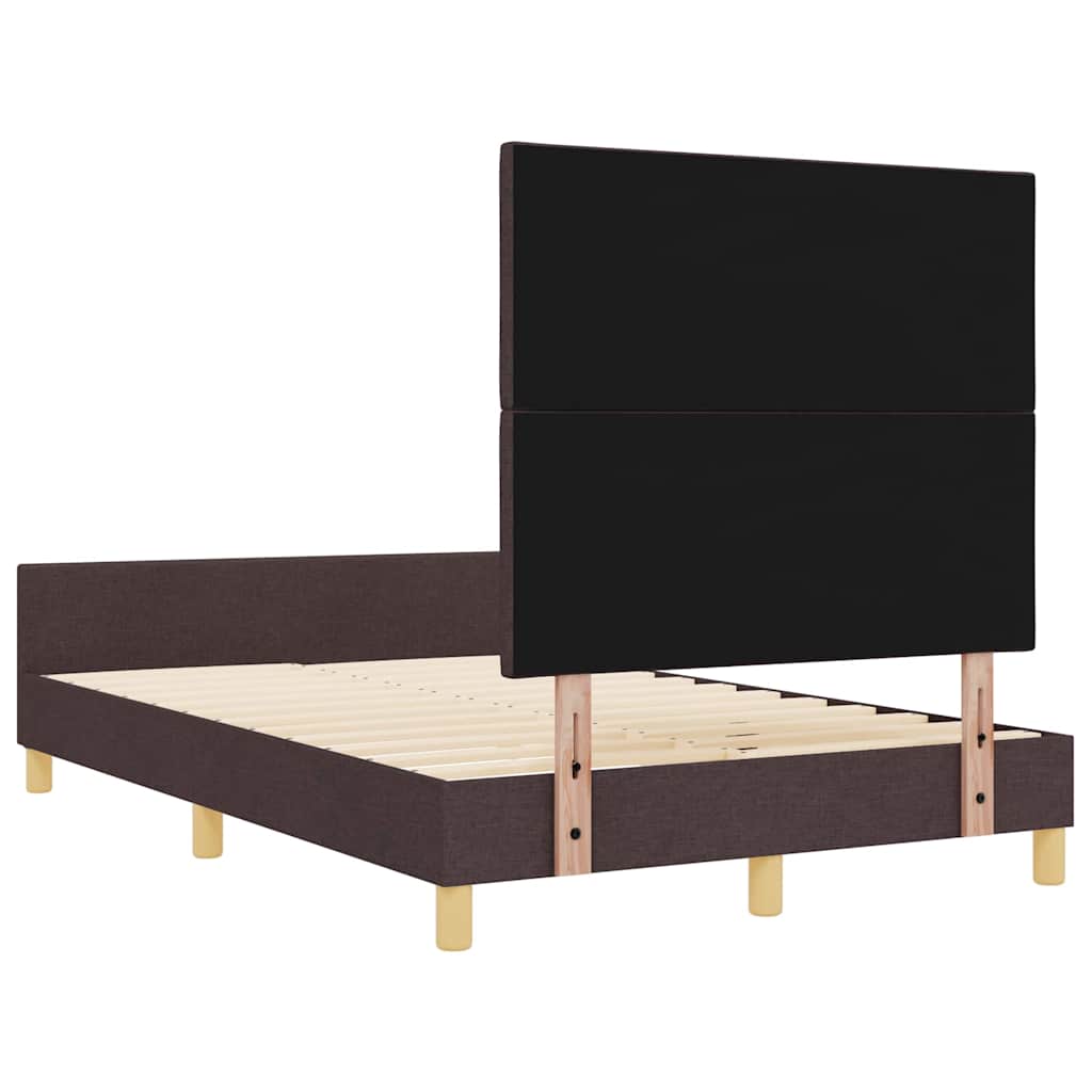 Sengestel med hovedgærde Mørkebrun 120 x 200 cm Stof