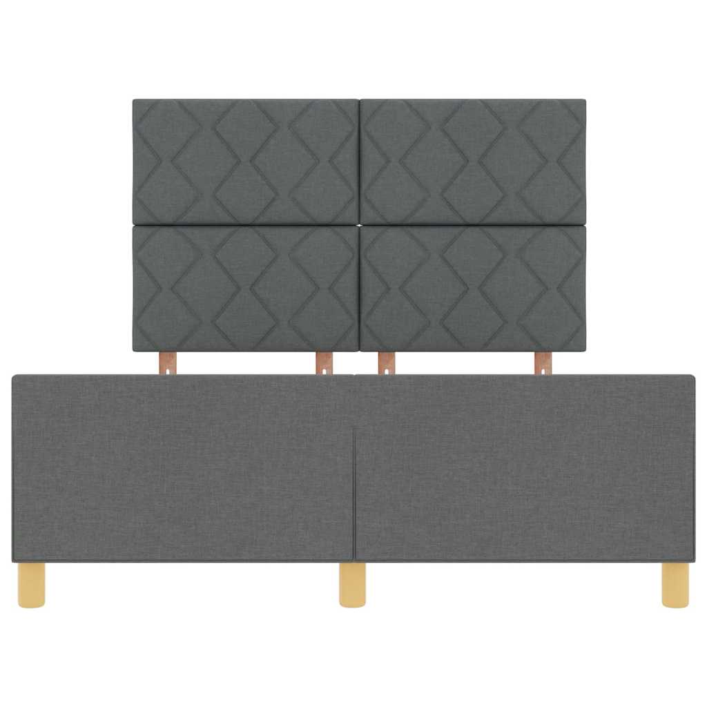 Sengestel med hovedgærde Mørkegrå 140 x 190 cm Stof