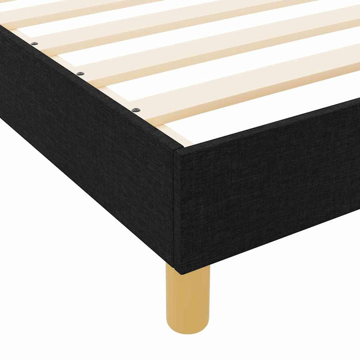 Sengestel med hovedgærde Sort 140 x 190 cm Stof