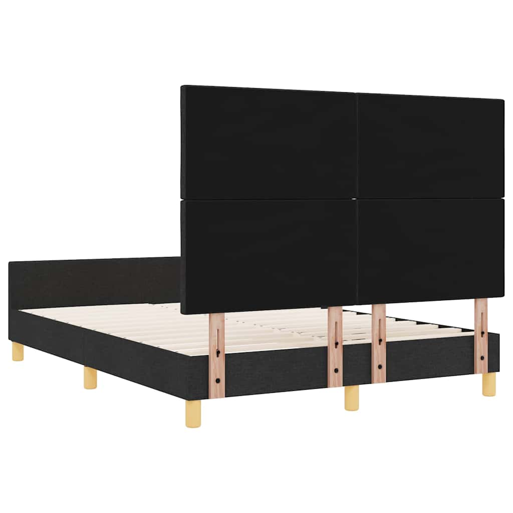 Sengestel med hovedgærde Sort 140 x 190 cm Stof