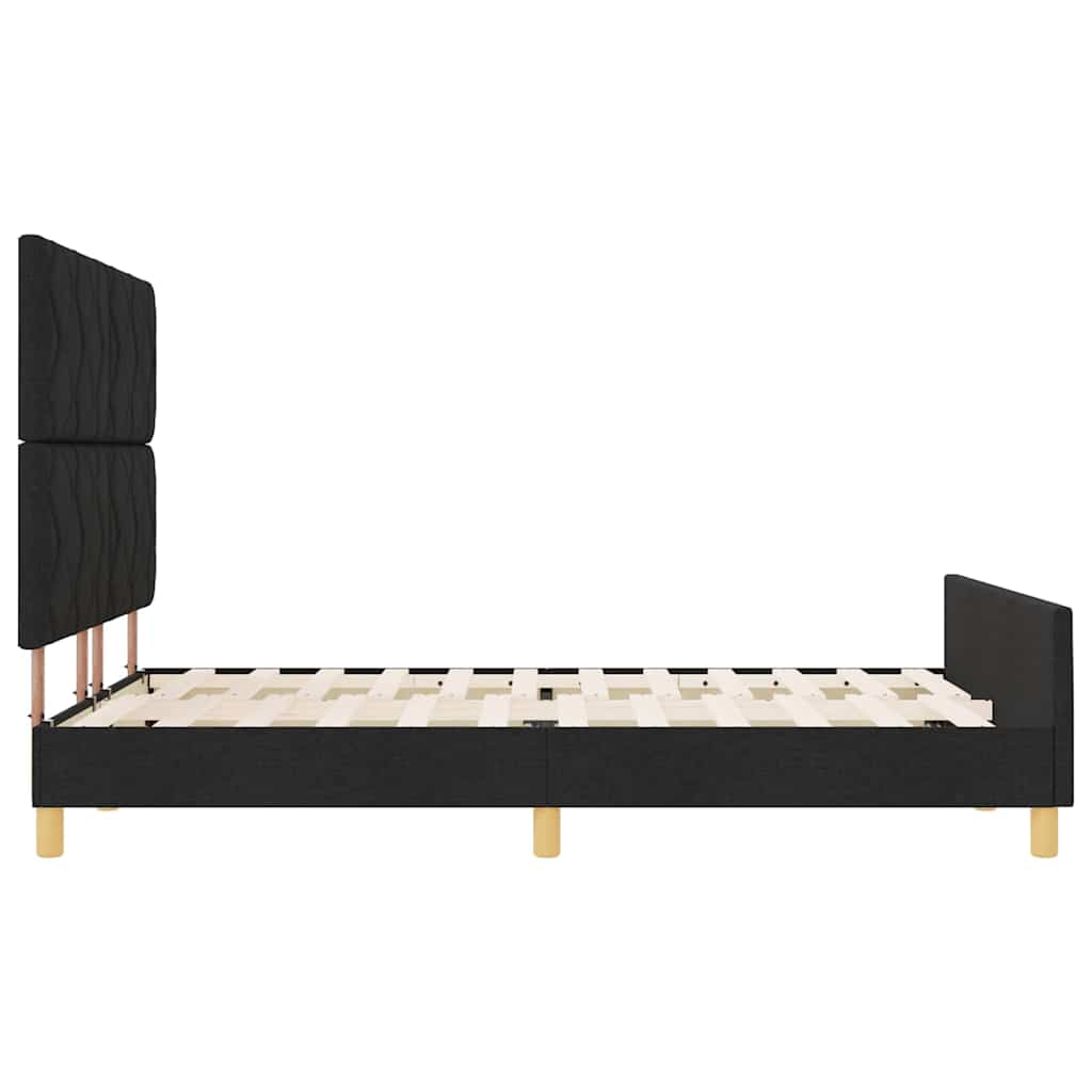 Sengestel med hovedgærde Sort 140 x 190 cm Stof