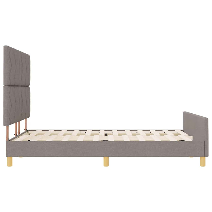 Sengestel med hovedgærde Gråbrun 140 x 190 cm Stof