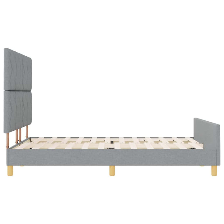 Sengestel med hovedgærde Lysegrå 140 x 200 cm Stof