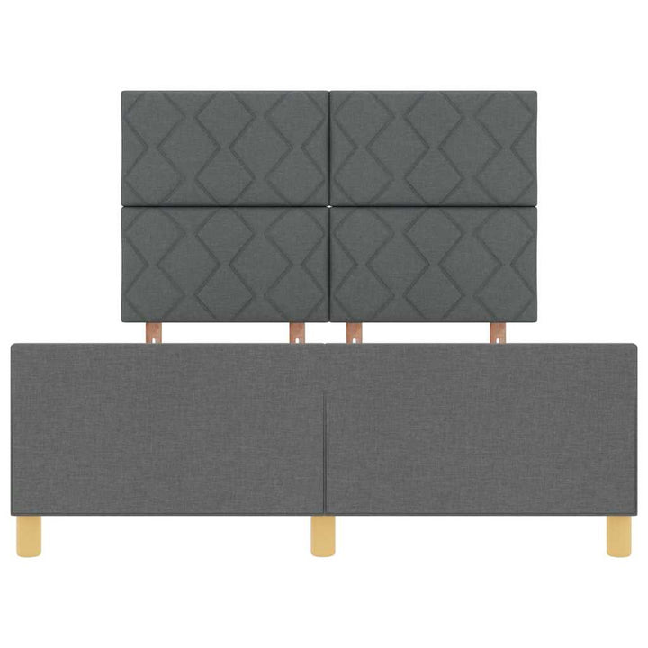 Sengestel med hovedgærde Mørkegrå 140 x 200 cm Stof