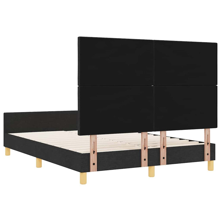 Sengestel med hovedgærde Sort 140 x 200 cm Stof