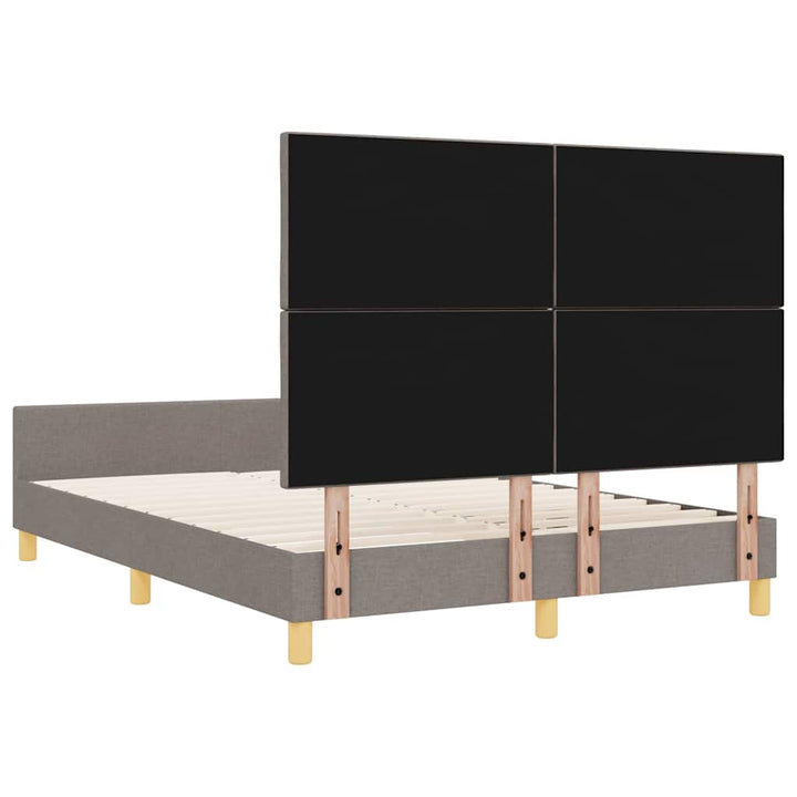 Sengestel med hovedgærde Gråbrun 140 x 200 cm Stof