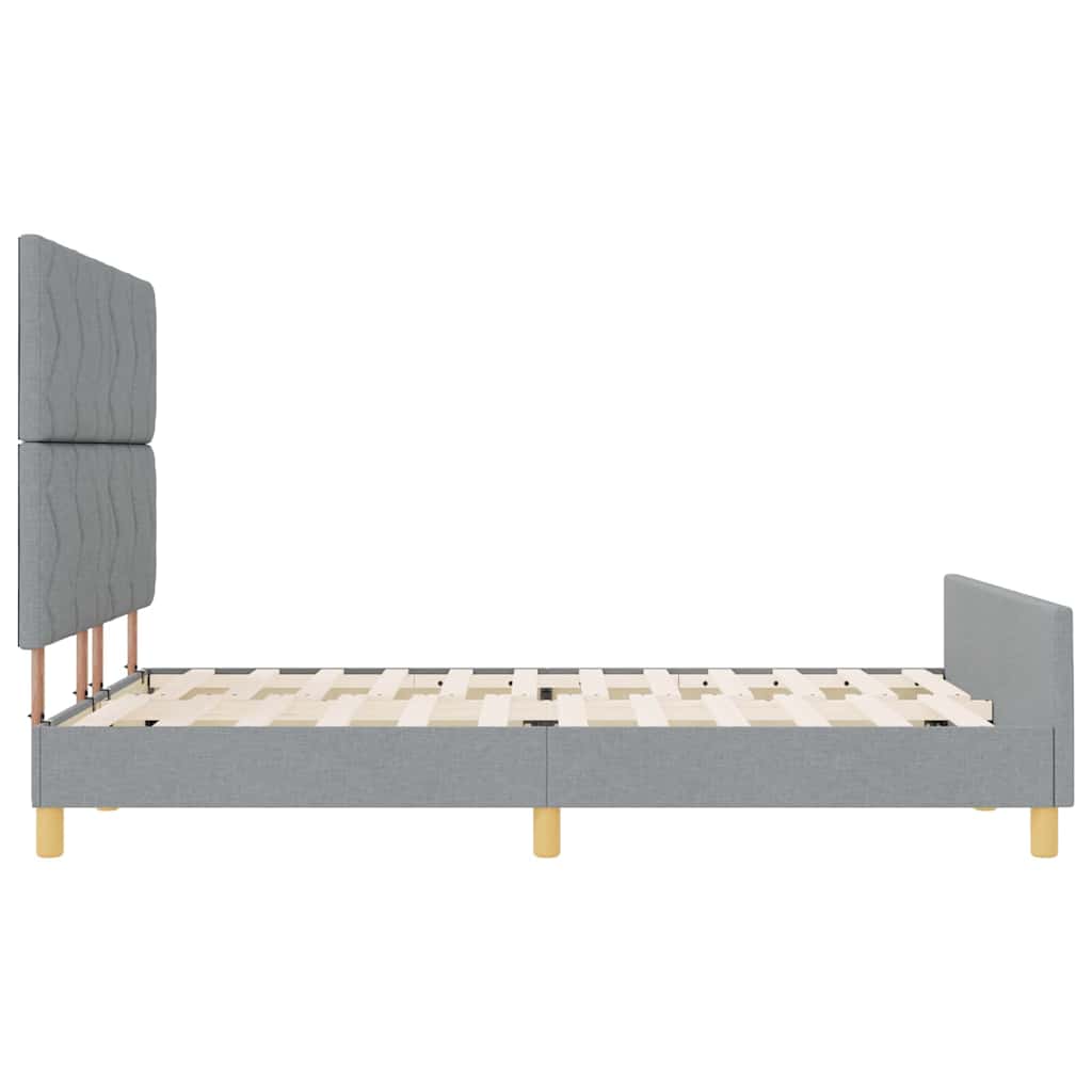 Sengestel med hovedgærde Lysegrå 160 x 200 cm Stof