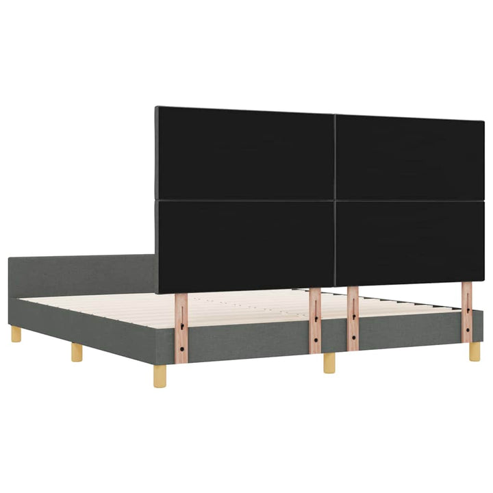 Sengestel med hovedgærde Mørkegrå 180 x 200 cm Stof