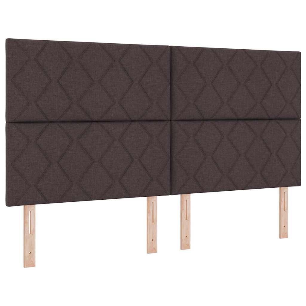 Sengestel med hovedgærde Mørkebrun 180 x 200 cm Stof