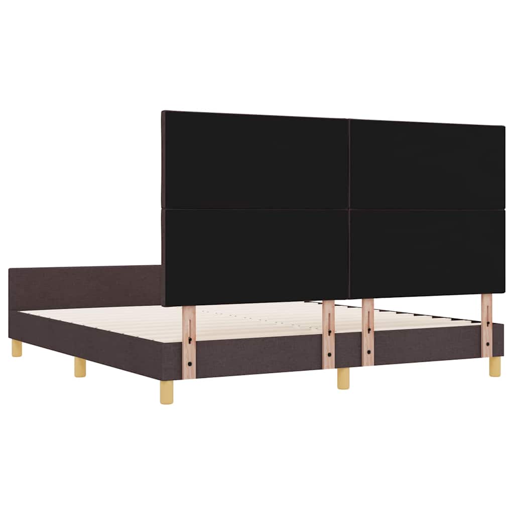 Sengestel med hovedgærde Mørkebrun 180 x 200 cm Stof