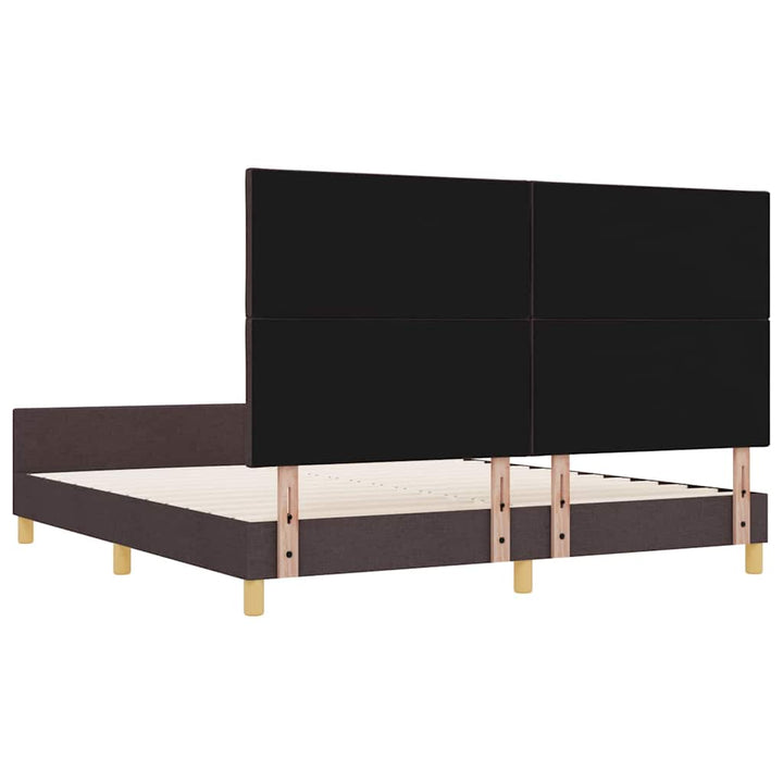 Sengestel med hovedgærde Mørkebrun 180 x 200 cm Stof