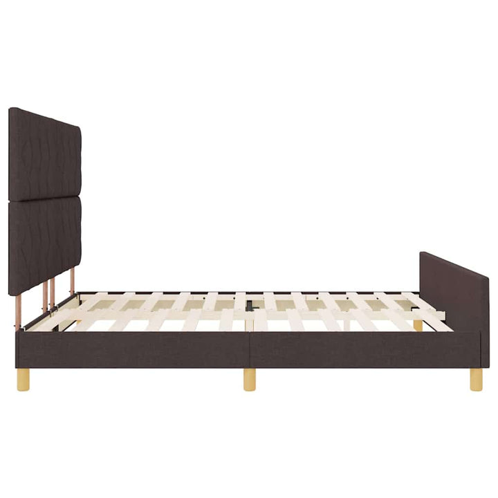 Sengestel med hovedgærde Mørkebrun 180 x 200 cm Stof