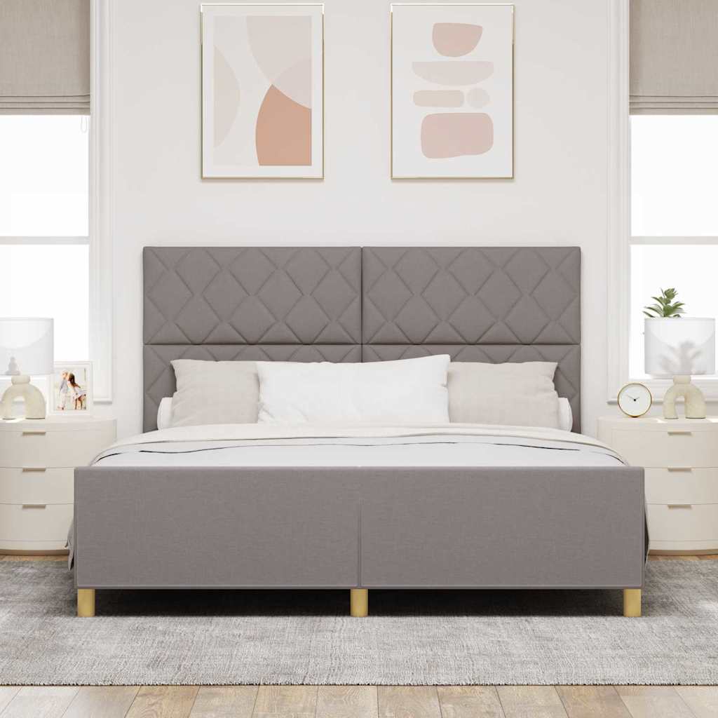 Sengestel med hovedgærde Gråbrun 180 x 200 cm Stof