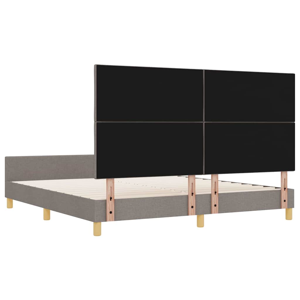 Sengestel med hovedgærde Gråbrun 180 x 200 cm Stof