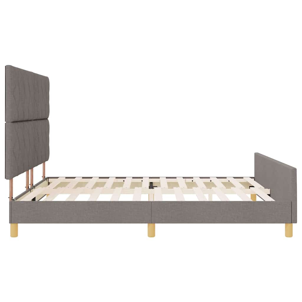 Sengestel med hovedgærde Gråbrun 180 x 200 cm Stof