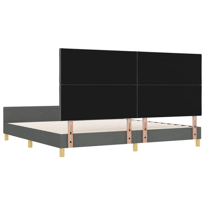 Sengestel med hovedgærde Mørkegrå 200 x 200 cm Stof