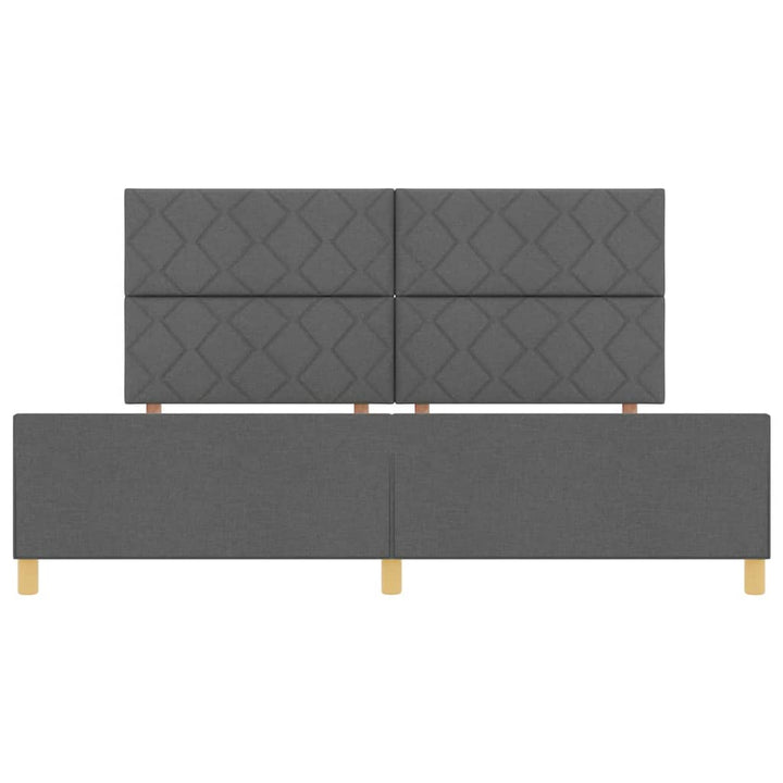 Sengestel med hovedgærde Mørkegrå 200 x 200 cm Stof