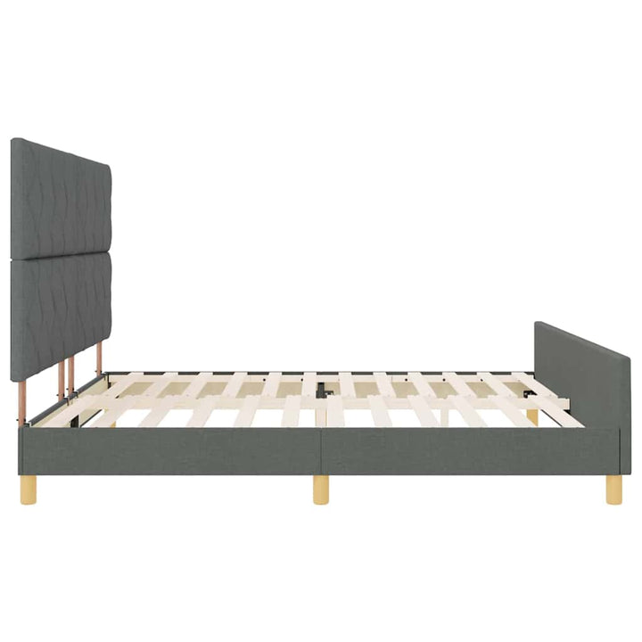 Sengestel med hovedgærde Mørkegrå 200 x 200 cm Stof