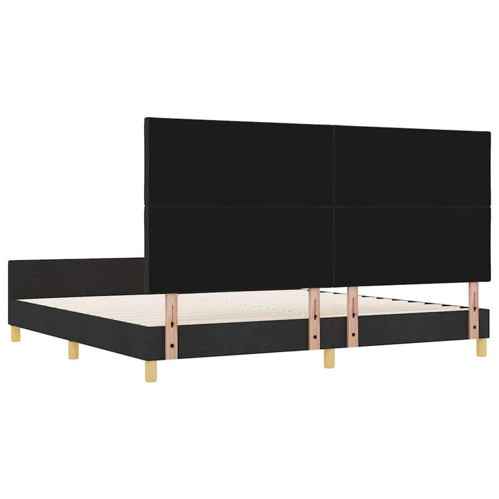 Sengestel med hovedgærde Sort 200 x 200 cm Stof